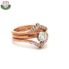 Women's Diamond Wedding Set Soldered .68 CTW 10K Rose Gold (AEE)